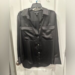 Sleek business casual black button down